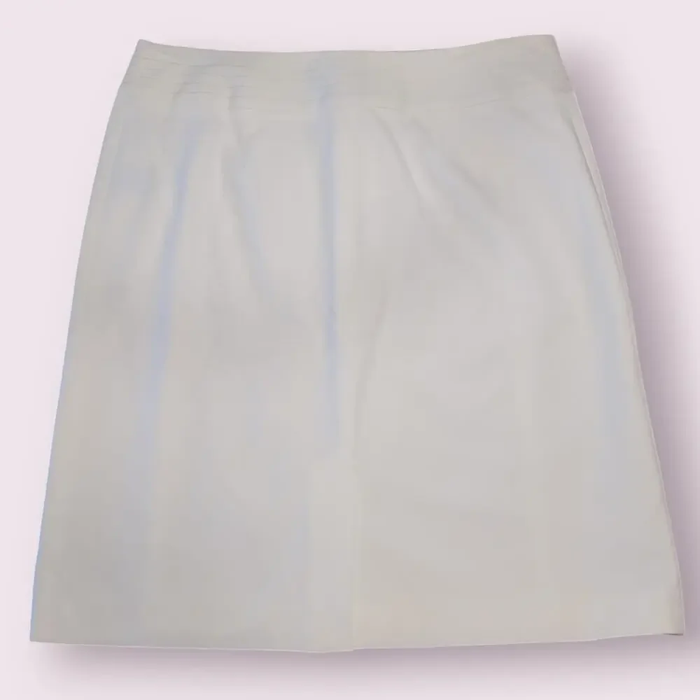 J. McLaughlin Ivory Cotton Bi-Stretch Pencil Skirt Size 0 Classic Boho Chic NWOT